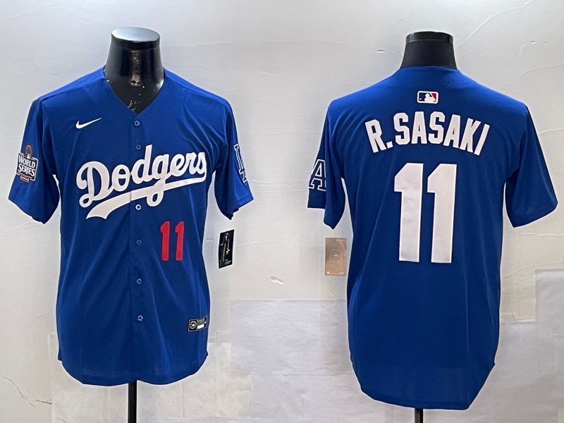 Men Los Angeles Dodgers #11 R Sasaki blue 2025 MLB nike jersey style 14